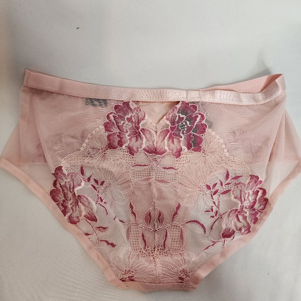 00X 10W Medium Torrid Pink Floral Lace Hipster Panty Mid Rise Lingerie Boudior - Picture 3 of 7